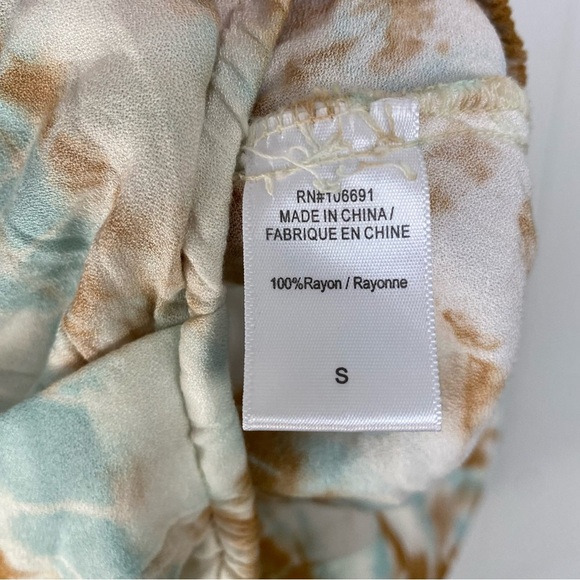 Young Fabulous & Broke Women's Tie Dye Faux Wrap Top Size S Boho Blue Beige - Picture 11 of 14